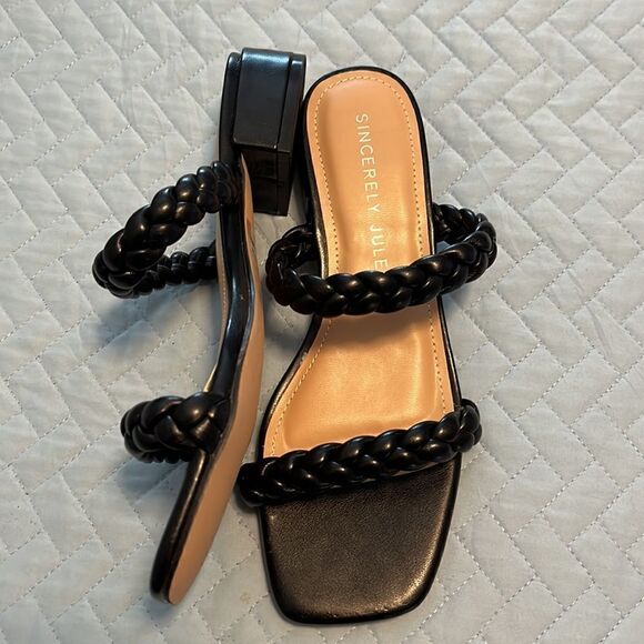 Sincerely Jules Neptune braided double strap slip ons. Size 6.5 - Picture 2 of 5